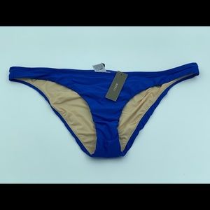 NWT J crew Blue Ruched Low Rider Bikini Bottom
